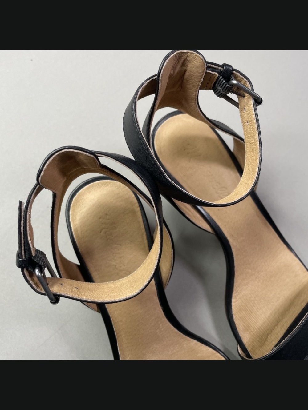 Madewell Shoes Womens 8.5 black brown leather block heel sandals boho indie - Picture 6 of 12